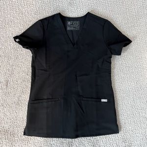 Figs Catarina One-Pocket Scrub Top Black